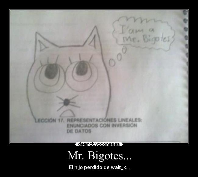 Mr. Bigotes... - El hijo perdido de walt_k...