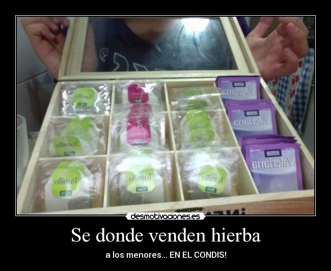 Se donde venden hierba - a los menores... EN EL CONDIS!