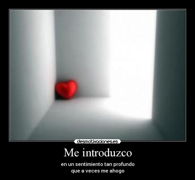 Me introduzco - en un sentimiento tan profundo
que a veces me ahogo