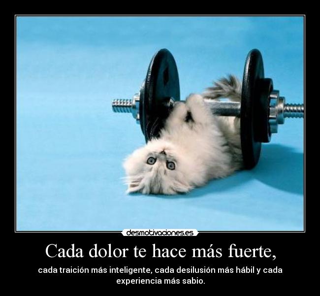 Cada dolor te hace más fuerte, - 