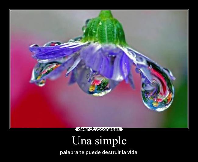 Una simple - palabra te puede destruir la vida.