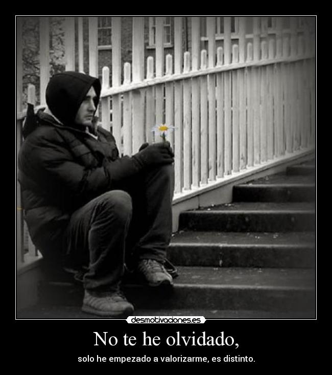 No te he olvidado, - solo he empezado a valorizarme, es distinto.