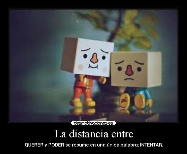 La distancia entre -