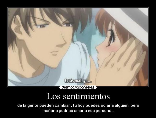 carteles sentimientos amor anime irie itazura kiss desmotivaciones