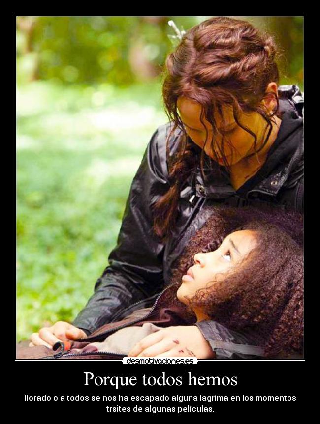 Porque todos hemos - llorado o a todos se nos ha escapado alguna lagrima en los momentos
trsites de algunas películas.