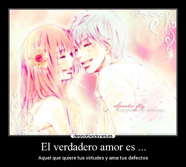 El verdadero amor es ... - Aquel que quiere tus virtudes y ama tus defectos