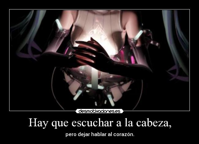 Hay que escuchar a la cabeza, -