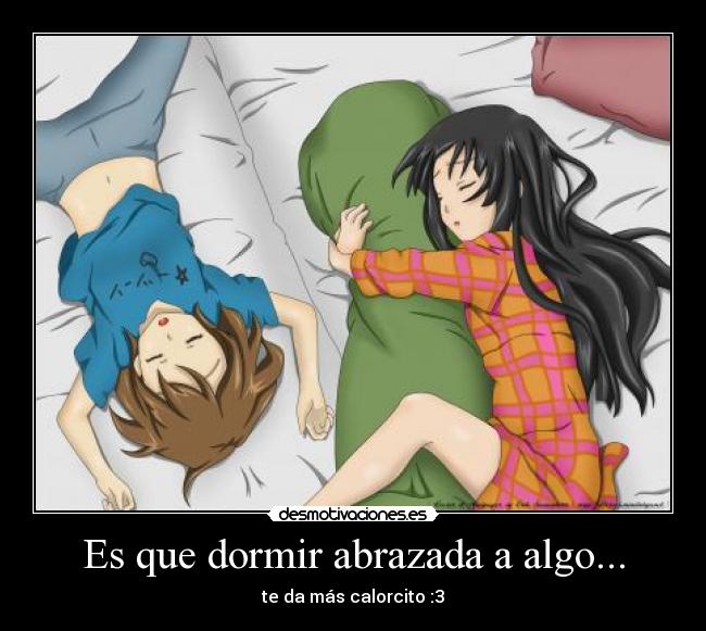 carteles dormir abrazo desmotivaciones