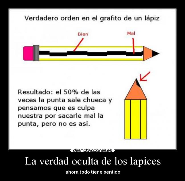 carteles verdad oculta del grafito los lapices desmotivaciones