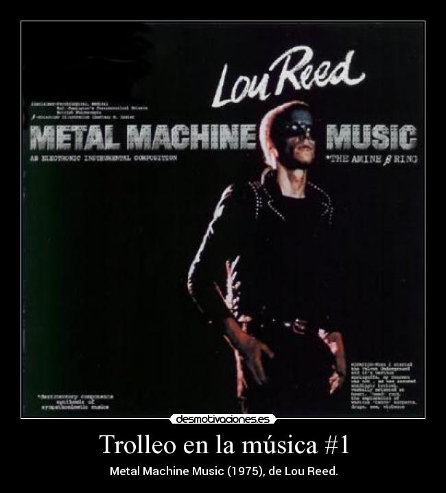 Trolleo en la música #1 - Metal Machine Music (1975), de Lou Reed.