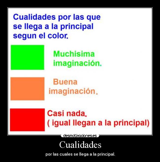 Cualidades - por las cuales se llega a la principal.