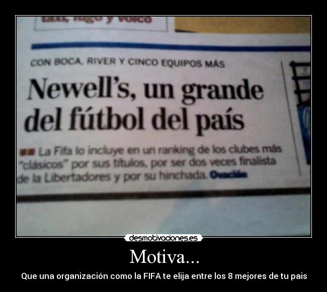 Motiva... - Que una organización como la FIFA te elija entre los 8 mejores de tu pais