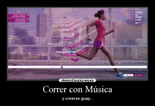 carteles musica correr con musica creerse guay deporte vida desmotivaciones