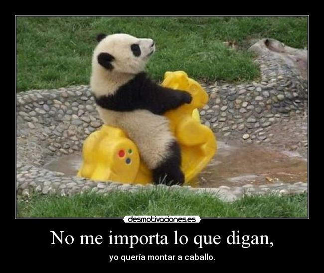 No me importa lo que digan, - yo quería montar a caballo.