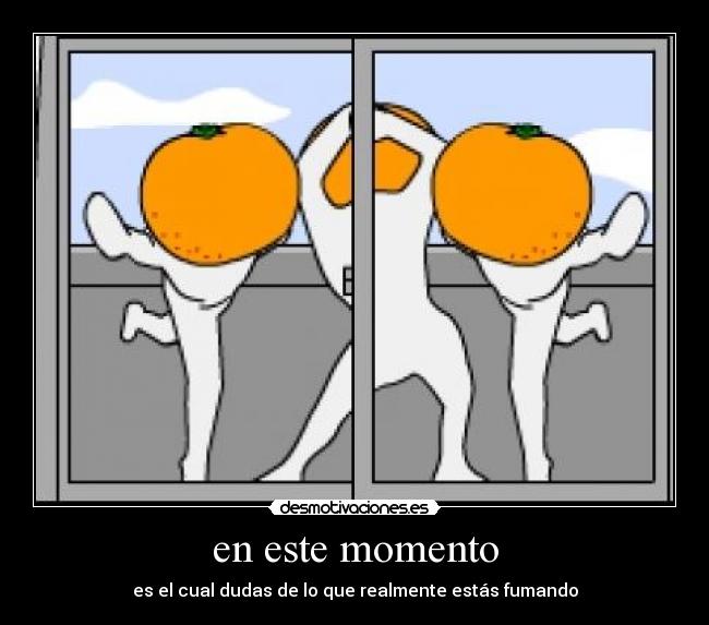en este momento - es el cual dudas de lo que realmente estás fumando