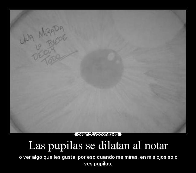 Las pupilas se dilatan al notar -