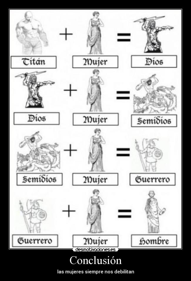Conclusión - las mujeres siempre nos debilitan