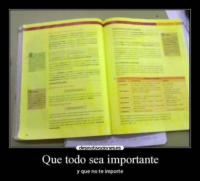 Que todo sea importante - 