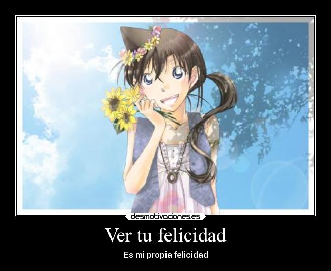 carteles felicidad detective conan anime ran mouri por miko shishido desmotivaciones