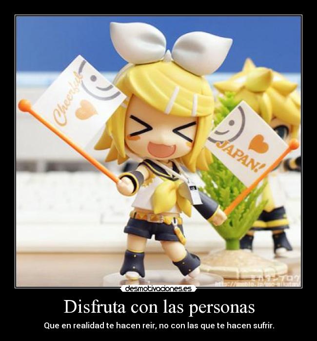 carteles rin kagamine agitando una bandera len kagamine disfruta con las personas desmotivaciones