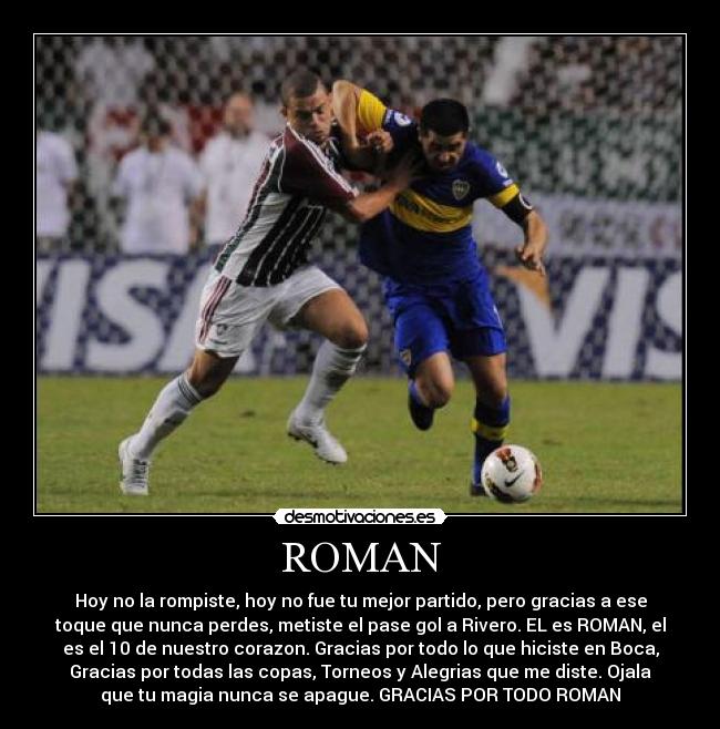 carteles roman riquelme boca juniors fluminense libertadores 2012 desmotivaciones