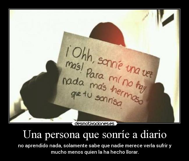 Una persona que sonríe a diario -