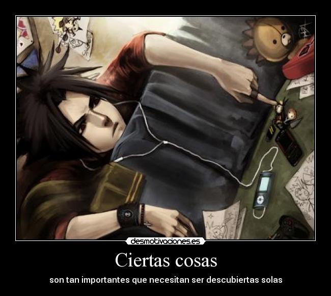 Ciertas cosas - son tan importantes que necesitan ser descubiertas solas