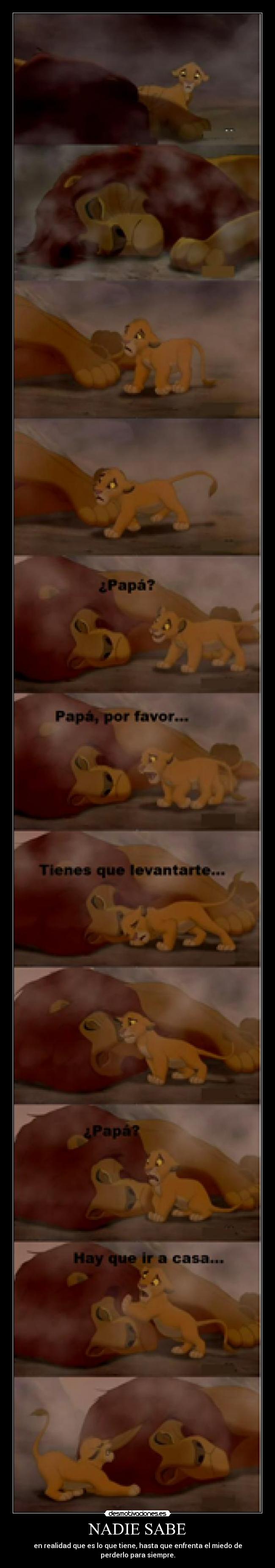 carteles pixelado por intentar convertir imagen peke rey leon mufasa momento muere parte molaxd desmotivaciones