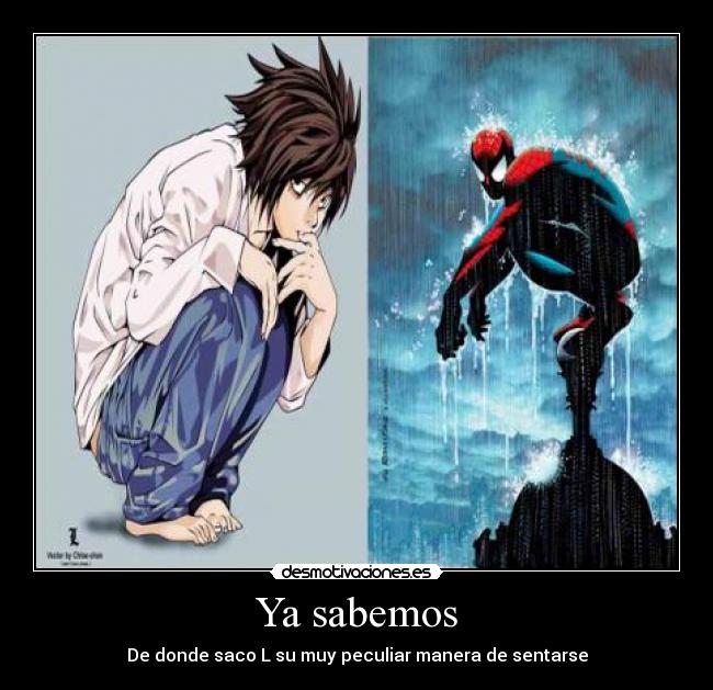 Ya sabemos - De donde saco L su muy peculiar manera de sentarse