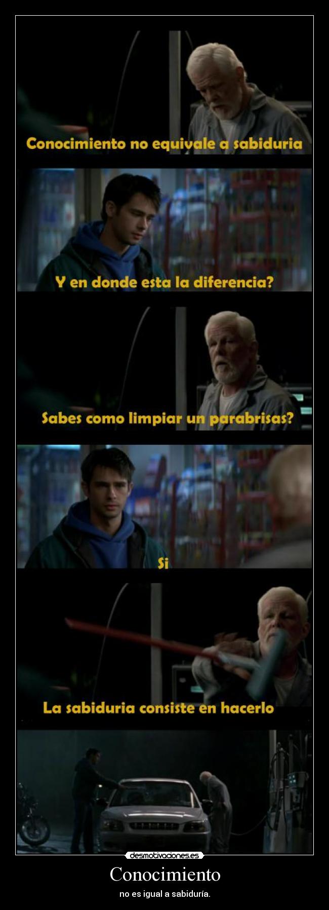 Conocimiento - no es igual a sabiduría.