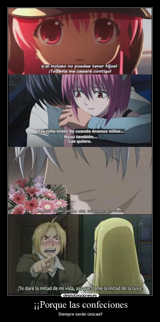 carteles fullmetal alchemist anime vampire knight elfen lied angel beats confeciones desmotivaciones