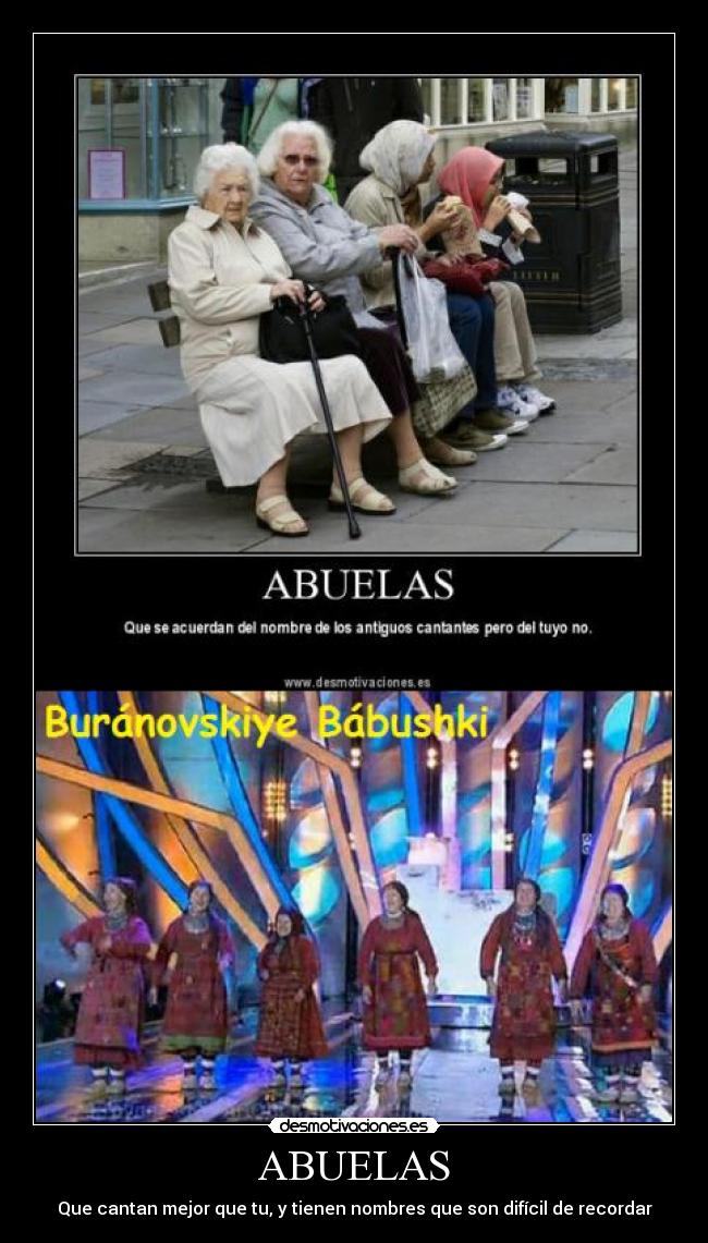 ABUELAS - Que cantan mejor que tu, y tienen nombres que son difícil de recordar