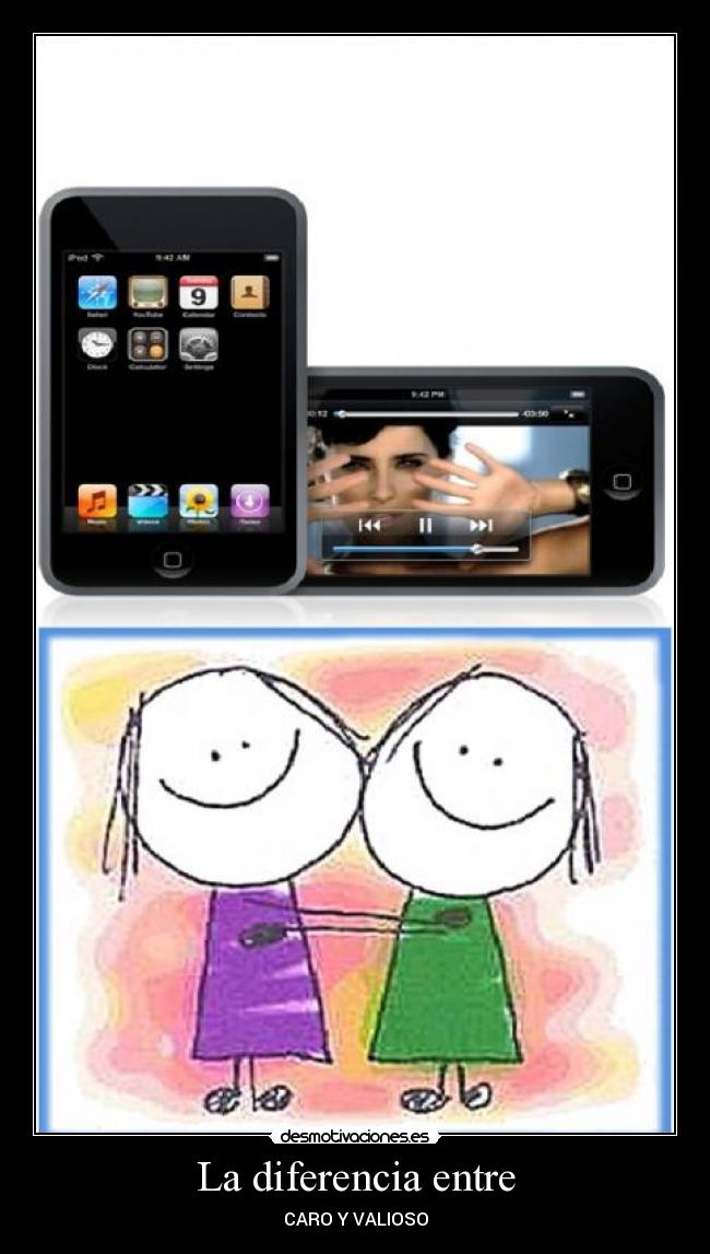 La diferencia entre -