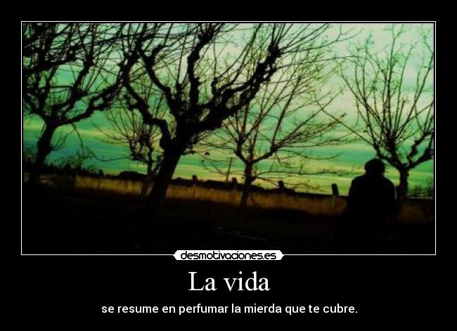 La vida - se resume en perfumar la mierda que te cubre.