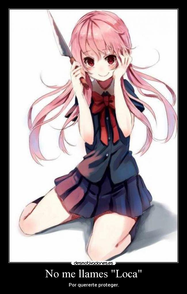 carteles mirai nikki yuno proteger lala desmotivaciones