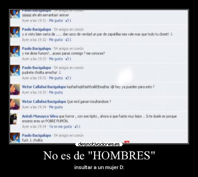 No es de HOMBRES - insultar a un mujer D: