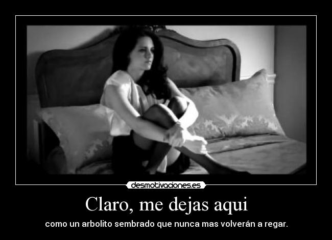 Claro, me dejas aqui - como un arbolito sembrado que nunca mas volverán a regar.
