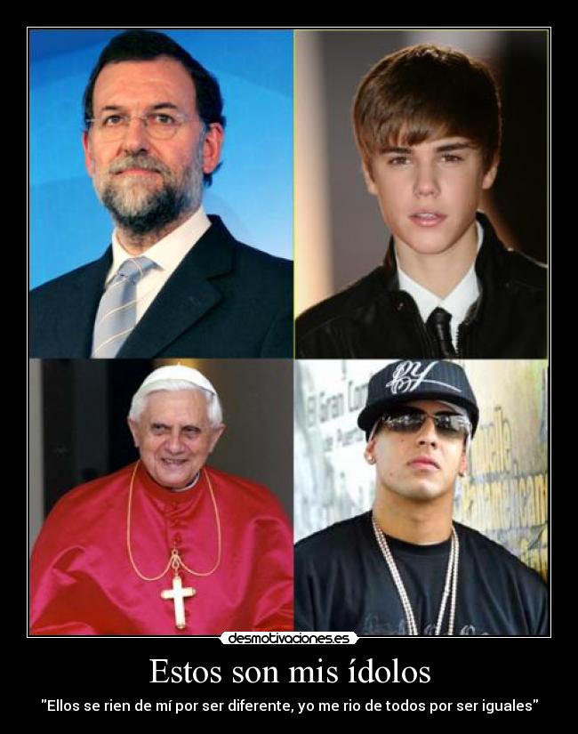 carteles nirvana kurt cobain rajoy justin bieber papa benedicto daddy yankee hipster desmotivaciones