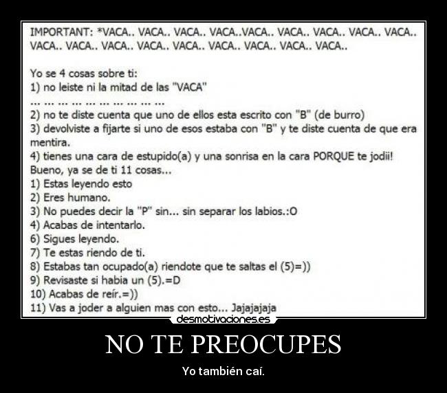 NO TE PREOCUPES -
