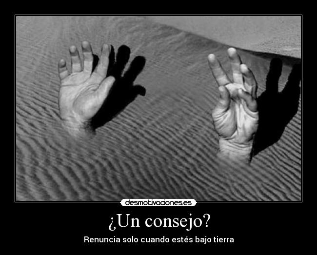 ¿Un consejo? - Renuncia solo cuando estés bajo tierra