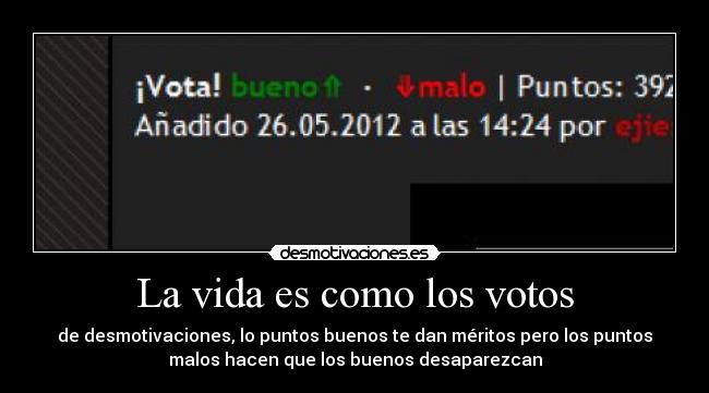 La vida es como los votos -