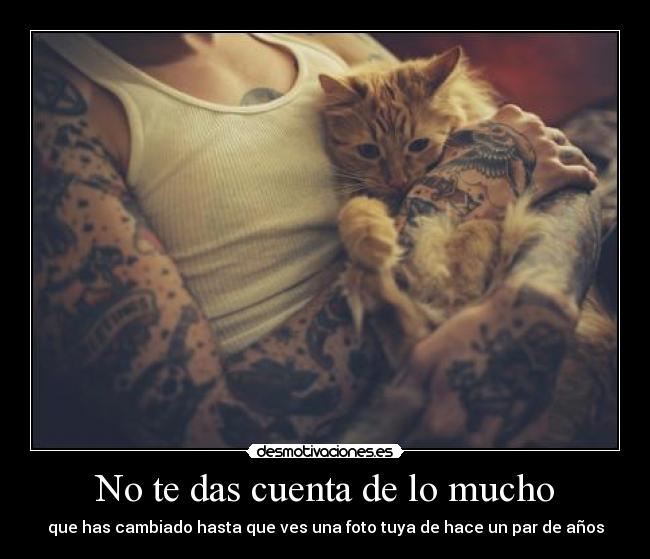 No te das cuenta de lo mucho - que has cambiado hasta que ves una foto tuya de hace un par de años