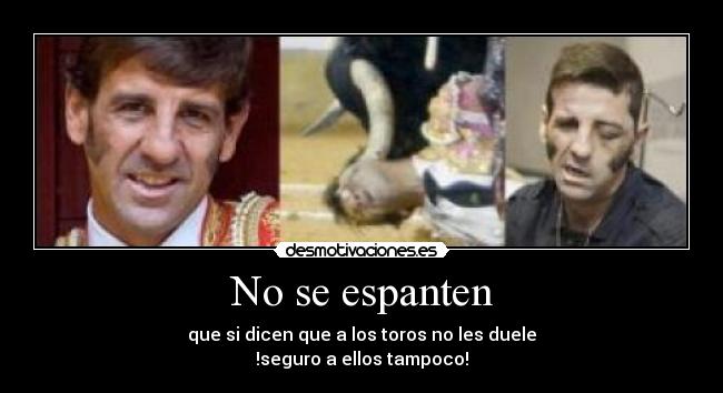 No se espanten - que si dicen que a los toros no les duele
!seguro a ellos tampoco!