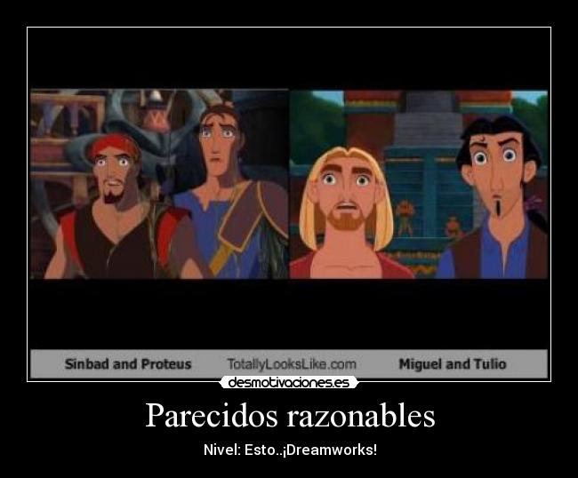Parecidos razonables - Nivel: Esto..¡Dreamworks!