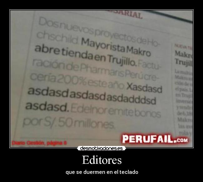 Editores - que se duermen en el teclado