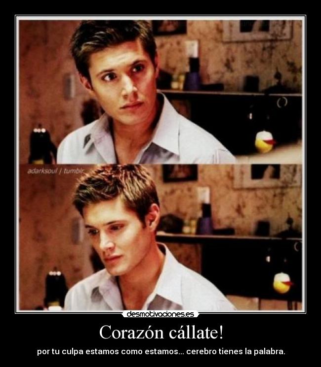 Corazón cállate! - por tu culpa estamos como estamos... cerebro tienes la palabra.