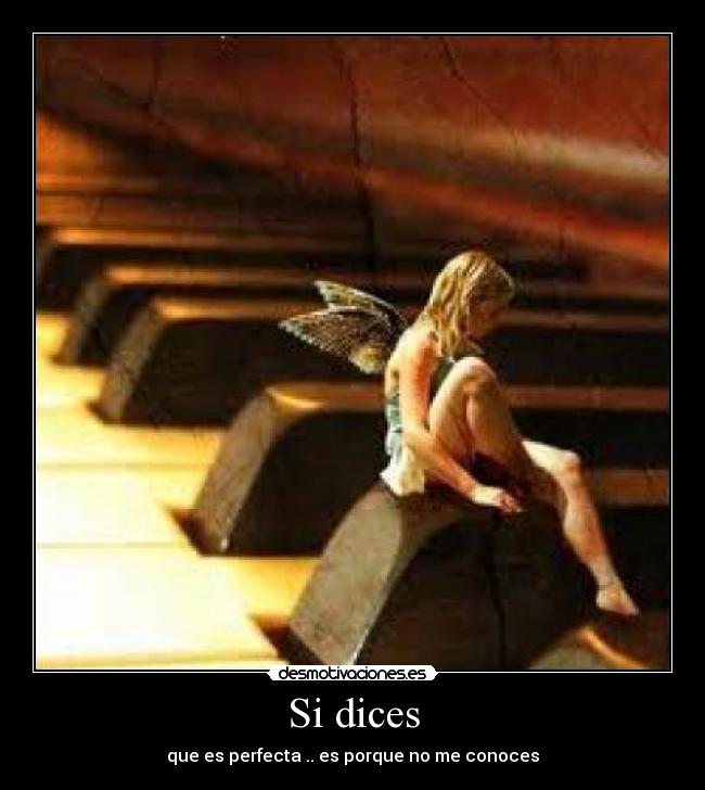 Si dices - que es perfecta .. es porque no me conoces