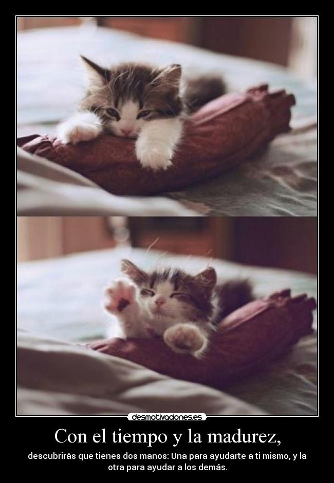Con el tiempo y la madurez, - 