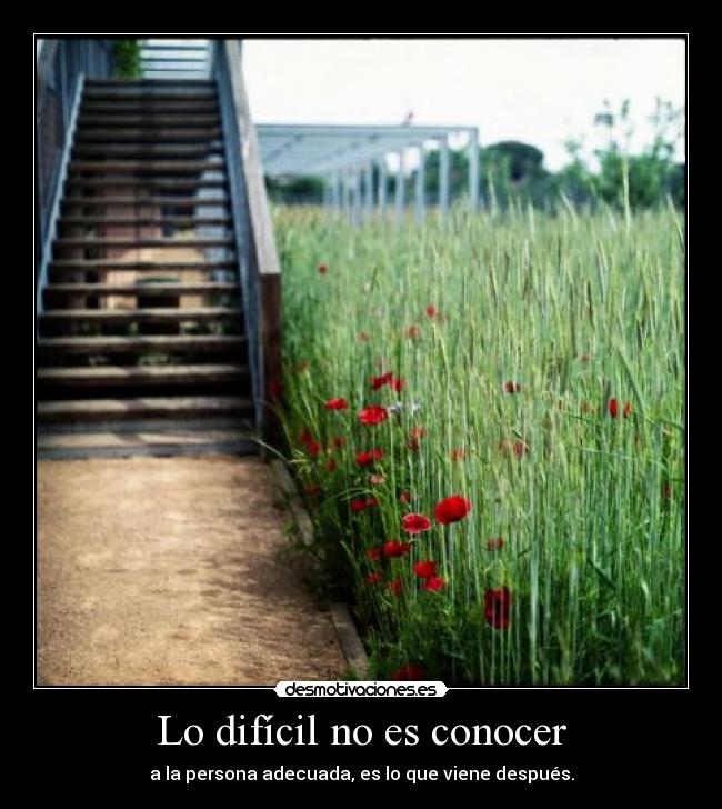 Lo difícil no es conocer -