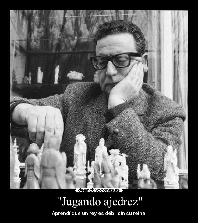 Jugando ajedrez - Aprendí que un rey es débil sin su reina.